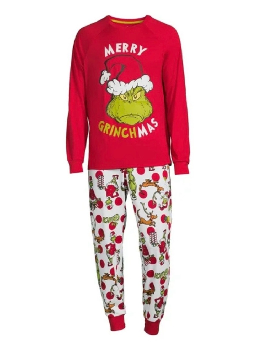 The Grinch Merry Grinchmas Red Graphic Pajama Set